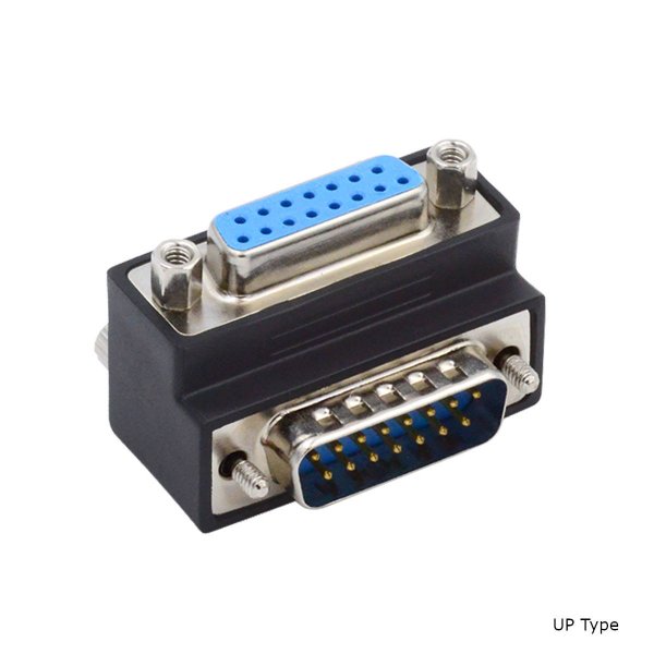 DB15 DSUB Adapter 15-Pin Stecker Zu Buchse 90 Grad Winkel Schwarz Kompakt Enge Platzverhältnisse