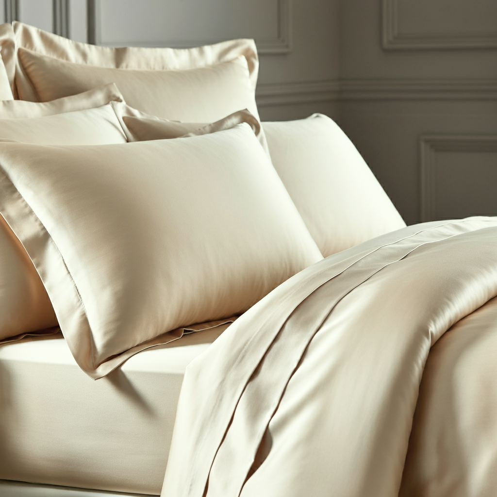 Charm Baumwolle Satin Kissenbezug Aus 100 Prozent Ägyptischer Baumwolle Mit 600 Fadendichte Und Seidigem Satinfinish