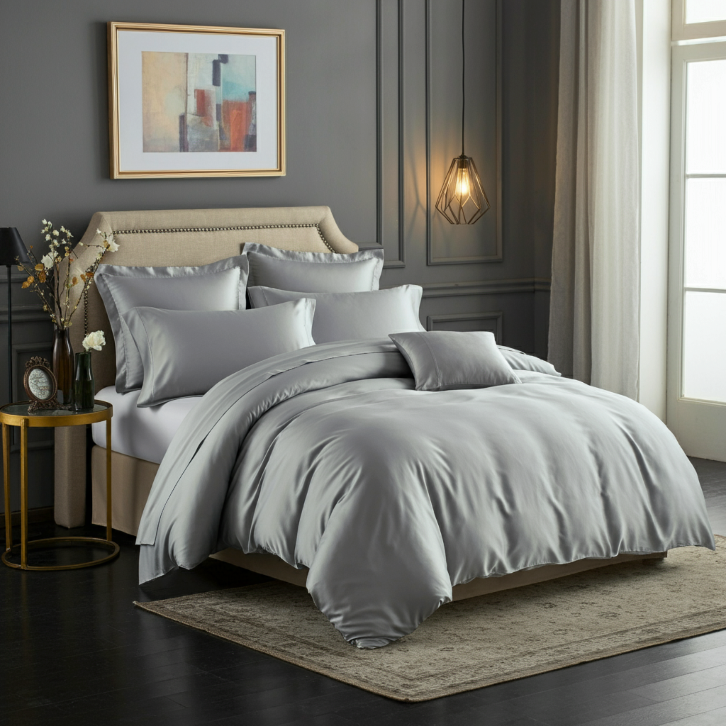 Charm Baumwolle Satin Kissenbezug Aus 100 Prozent Ägyptischer Baumwolle Mit 600 Fadendichte Und Seidigem Satinfinish