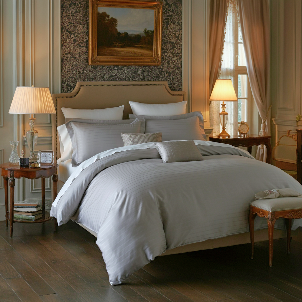 Pinstripes Deckenbezug Aus 100 Prozent Ägyptische Baumwolle Jacquard 500 Fadendichte