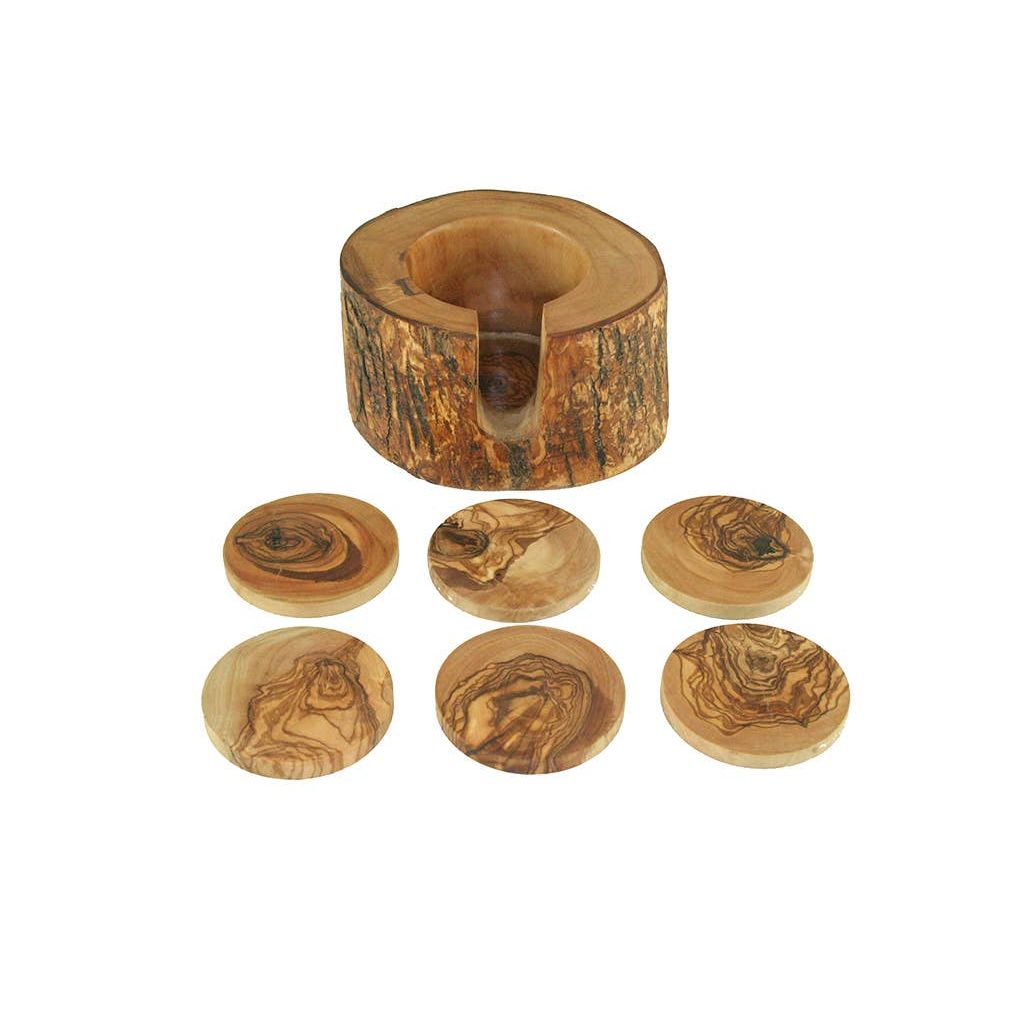 Untersetzer - 6 Stück im Stamm - aus Olivenholz