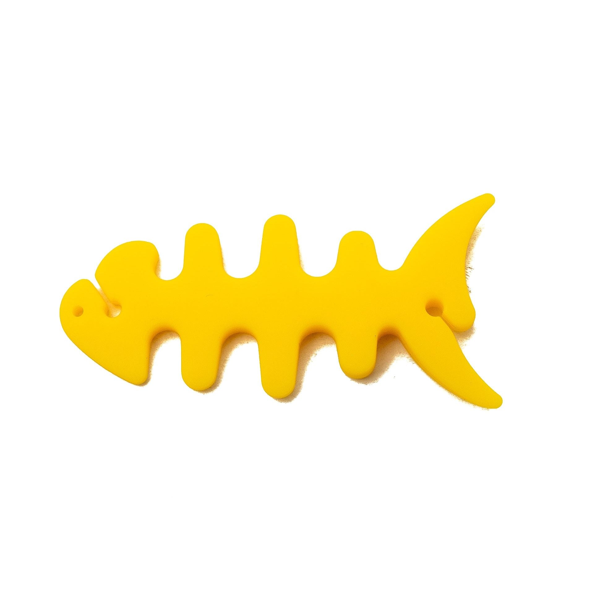 Kabelmanager Wrap Fischform Silikon Aufwickler Gelb Fuer Kopfhörer Kabelorganisation