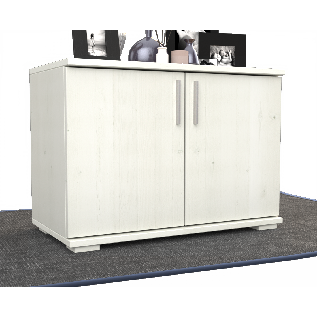 Nobis Kommode Sideboard | 2 Türig | 57cm hoch | 100% Bio Kiefer Massivholz