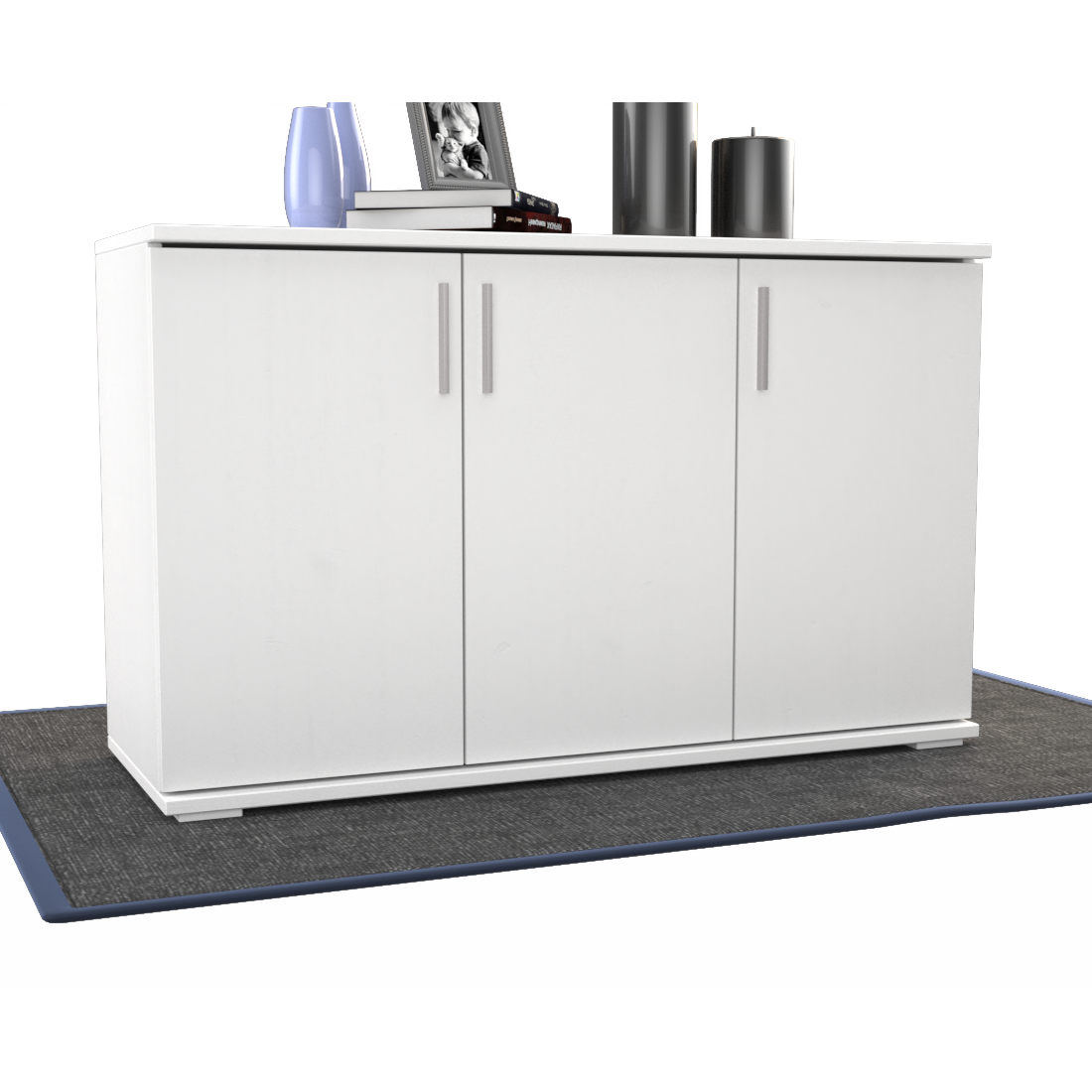 Nobis Kommode Sideboard | Anrichte | 3-Türig mit Regalböden | 100% Bio Kiefer Massivholz