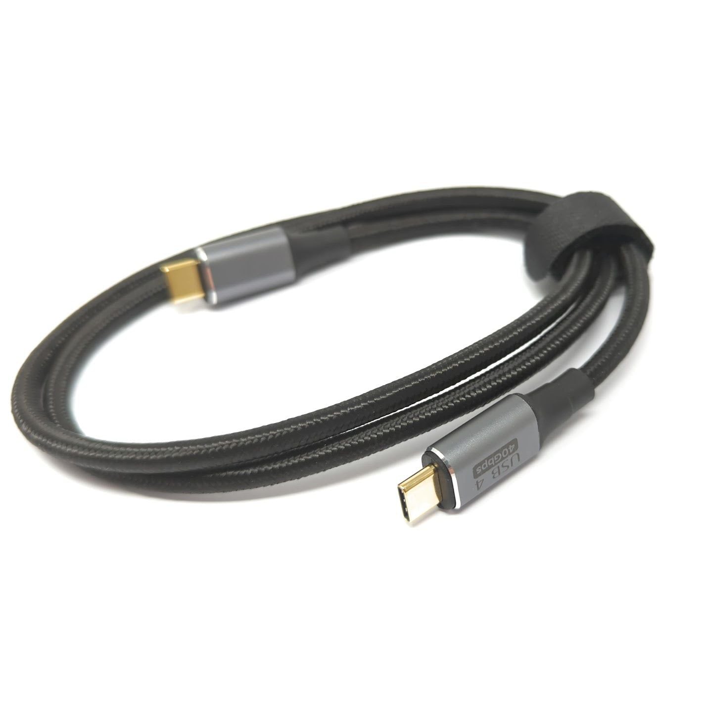 SYSTEM-S USB4 USB Kabel 200 cm Typ C Stecker zu Stecker 20 Gbit/s USB 4.0 geflochten Schwarz
