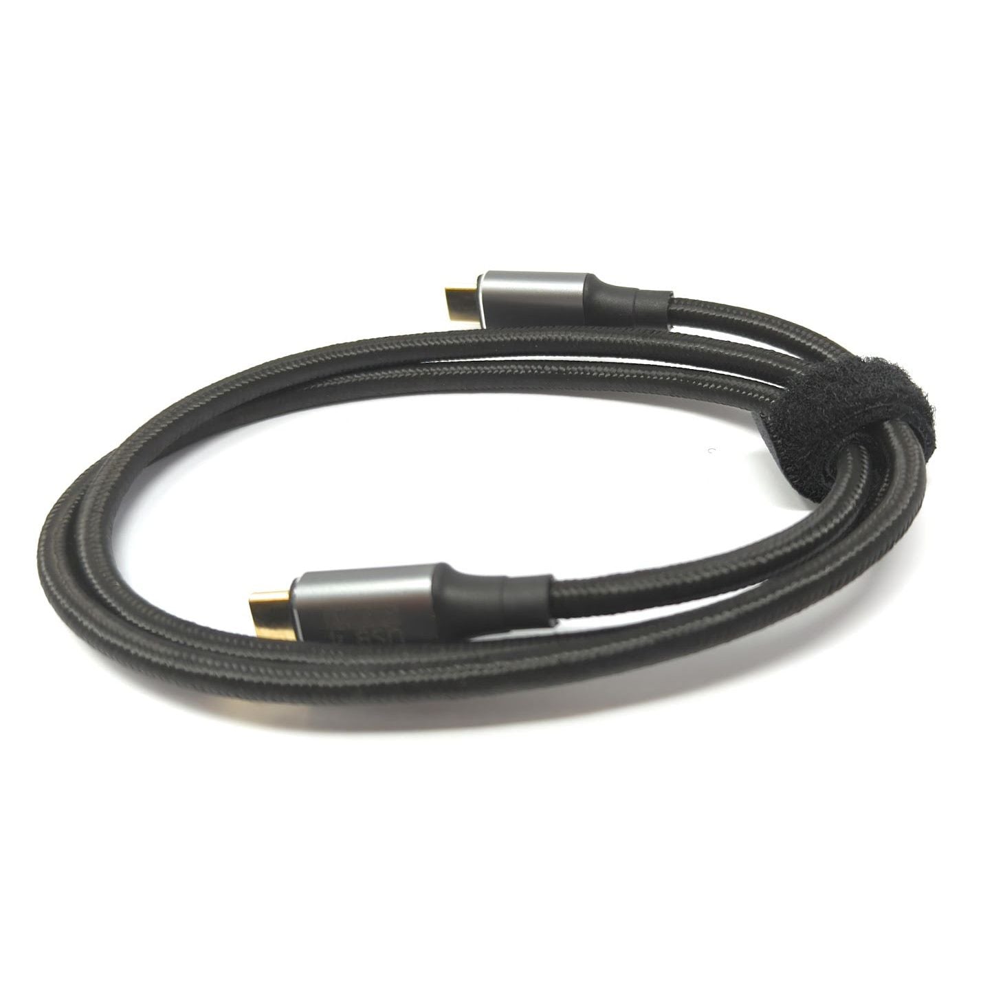 SYSTEM-S USB4 USB Kabel 200 cm Typ C Stecker zu Stecker 20 Gbit/s USB 4.0 geflochten Schwarz