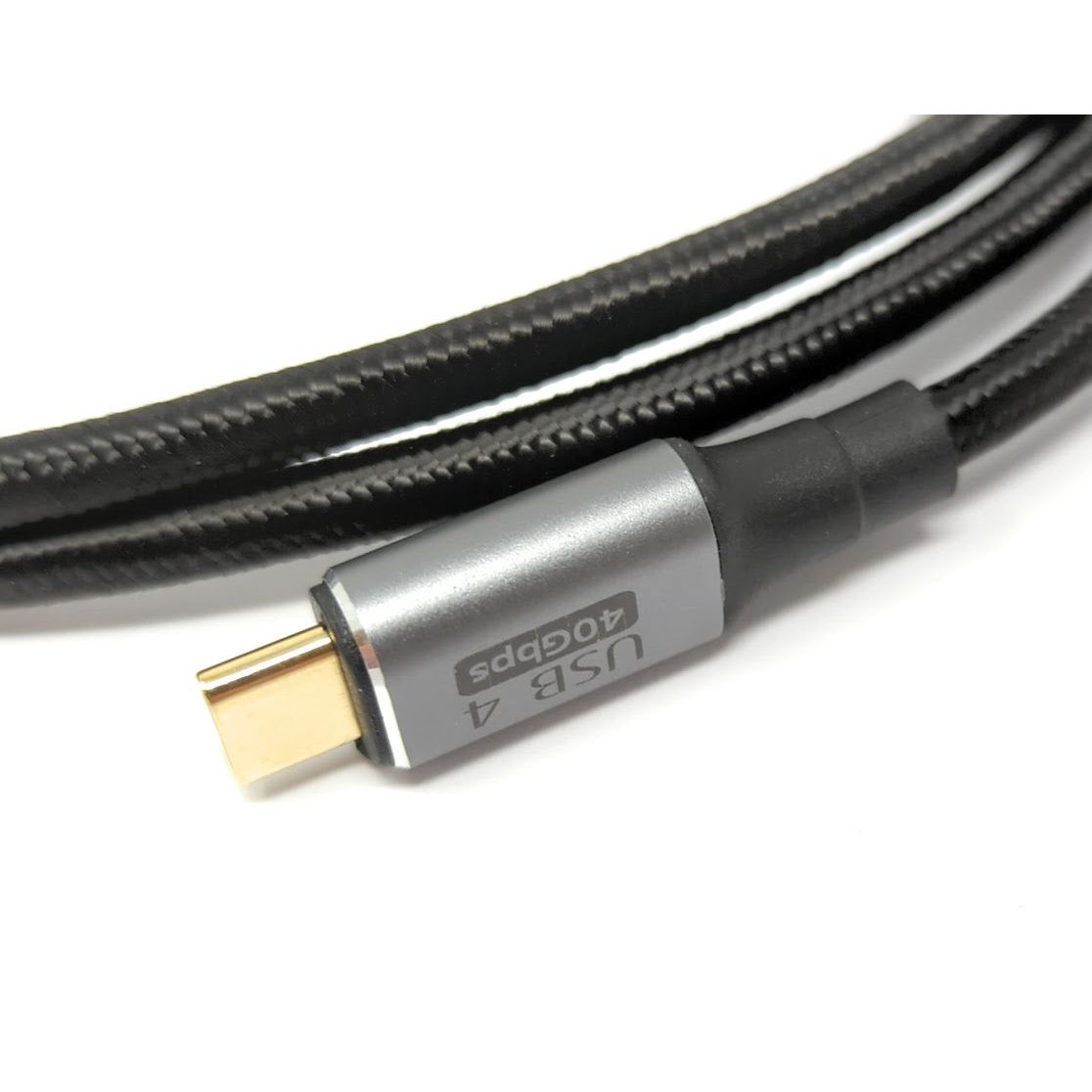 SYSTEM-S USB4 USB Kabel 200 cm Typ C Stecker zu Stecker 20 Gbit/s USB 4.0 geflochten Schwarz