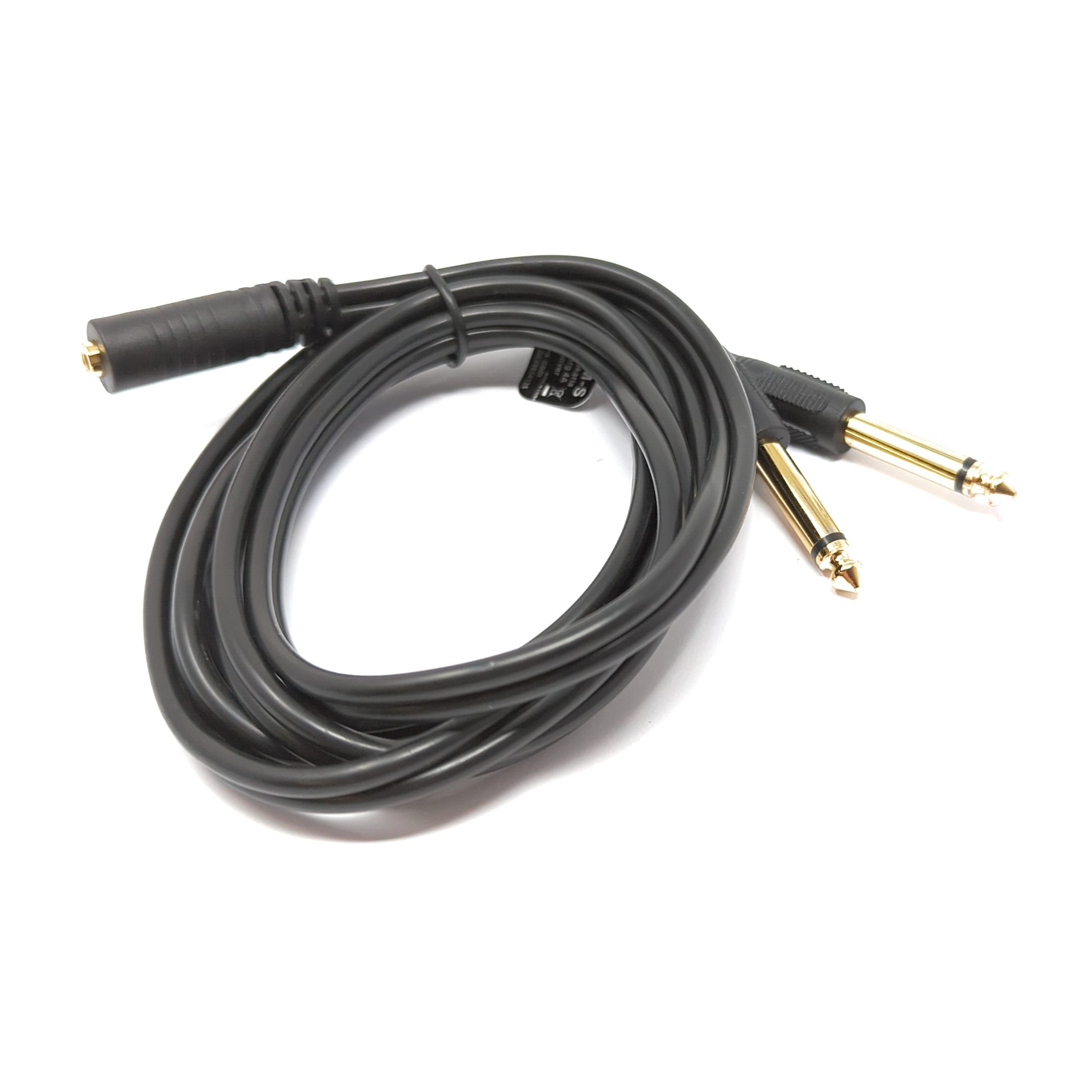 Audio Y Kabel 150 cm Schwarz Stereo Y Kabel 6,35 mm Stecker Auf 3,5 mm Buchse Universal