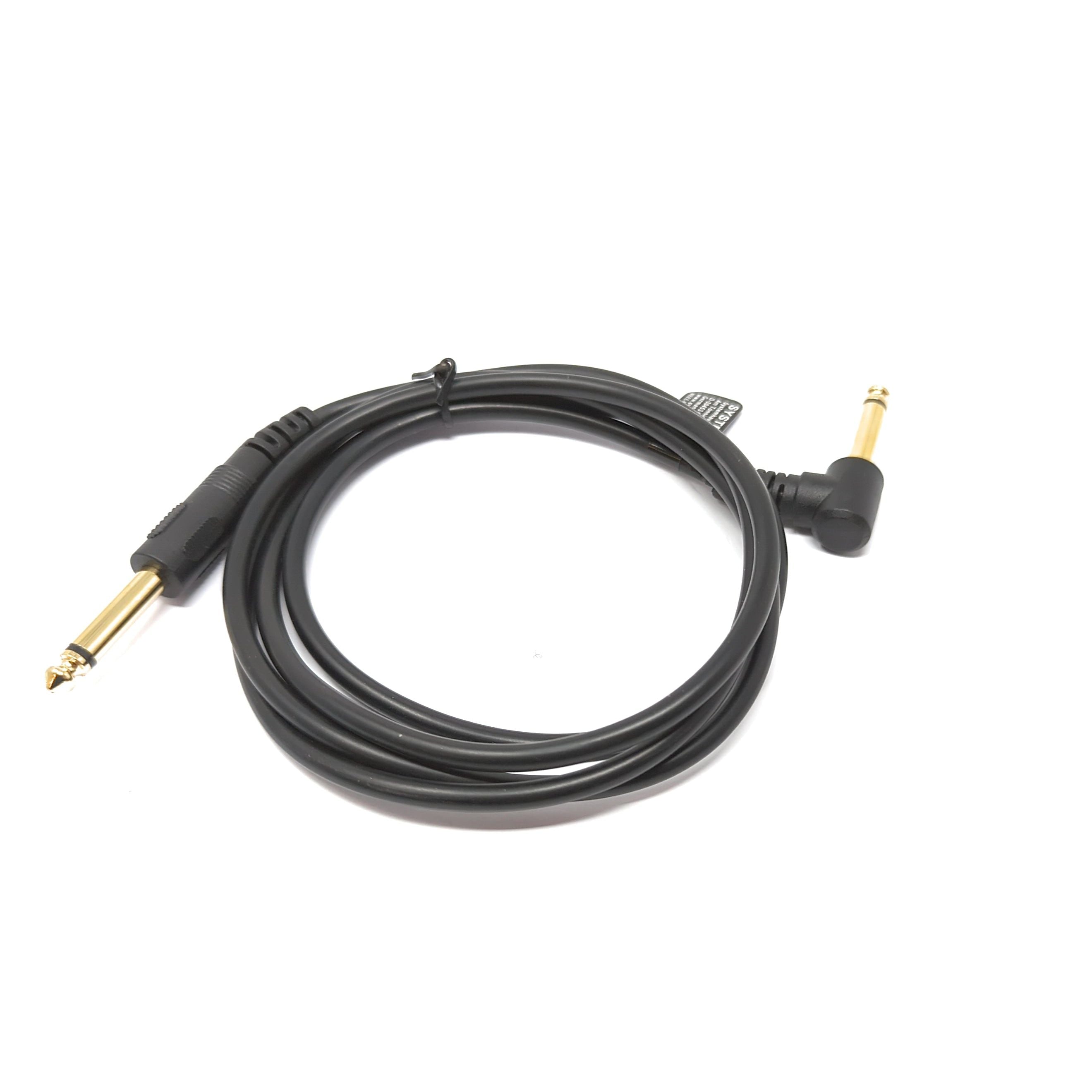 SYSTEM-S Audio Kabel 150 cm Stereo AUX Klinke 6,35 mm Stecker zu Stecker Winkel Schwarz