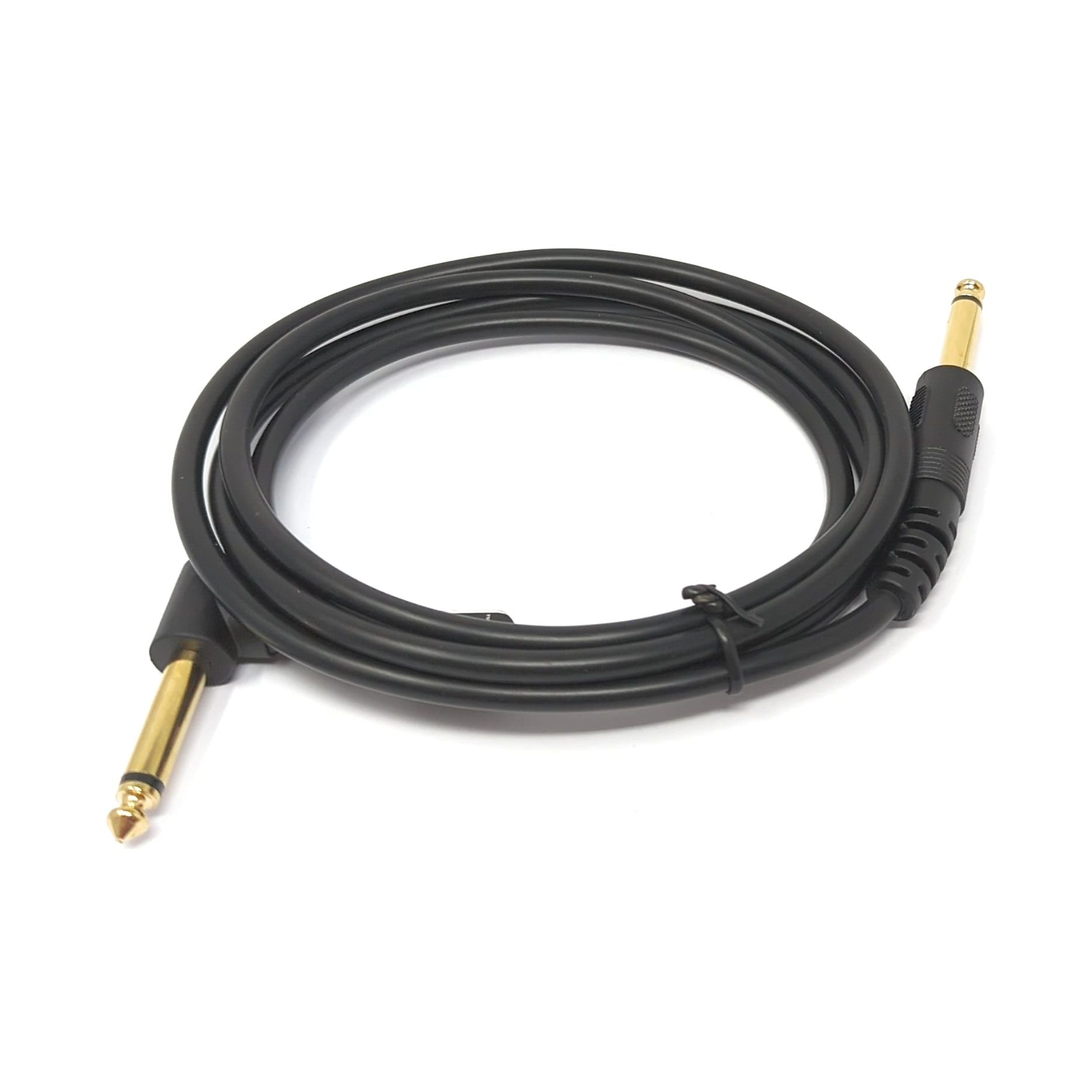 SYSTEM-S Audio Kabel 150 cm Stereo AUX Klinke 6,35 mm Stecker zu Stecker Winkel Schwarz