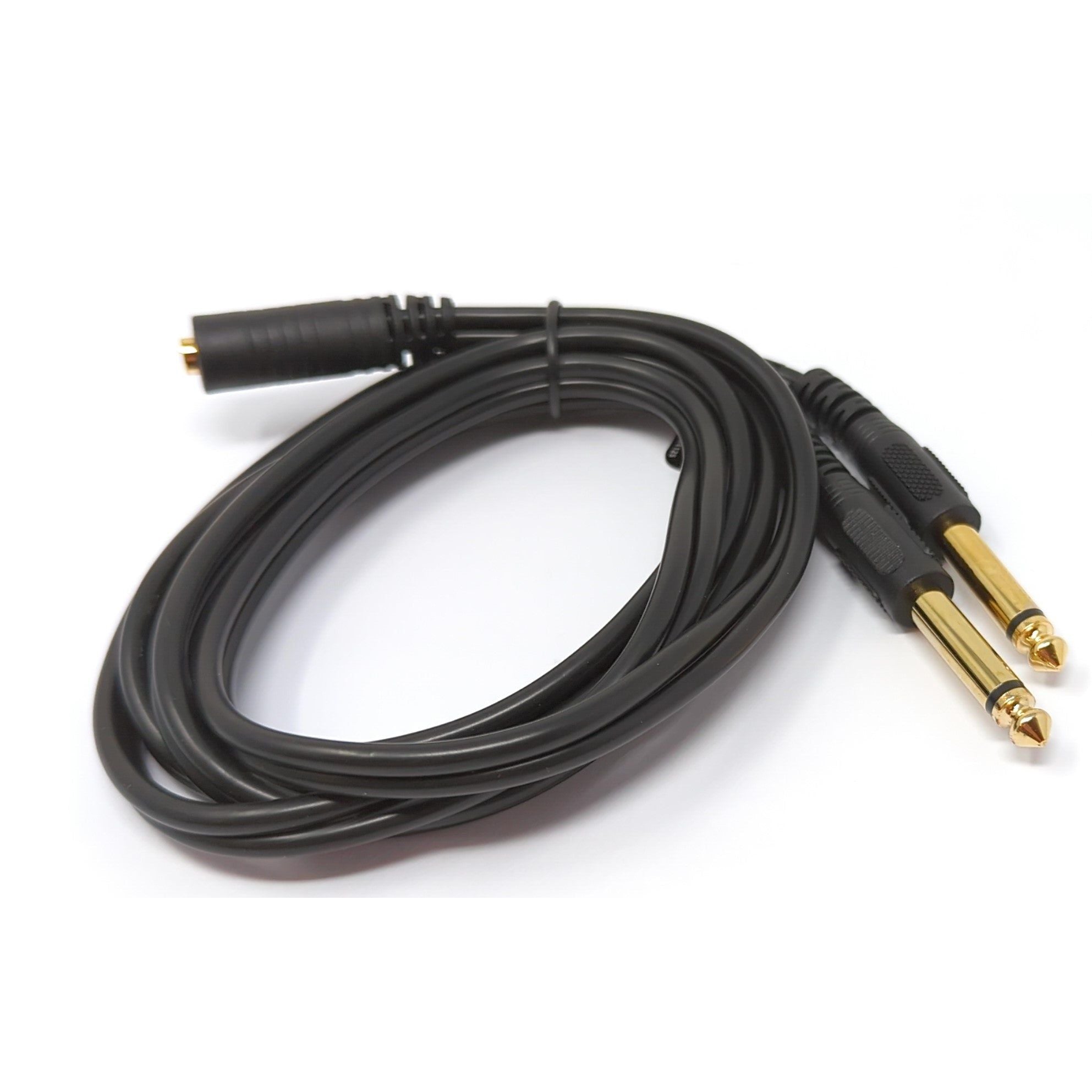 Audio Y Kabel 150 cm Schwarz Stereo Y Kabel 6,35 mm Stecker Auf 3,5 mm Buchse Universal
