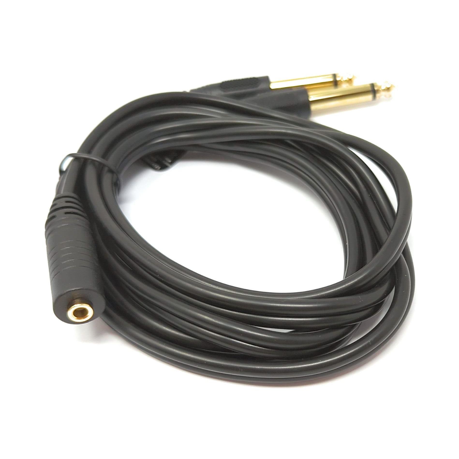 Audio Y Kabel 150 cm Schwarz Stereo Y Kabel 6,35 mm Stecker Auf 3,5 mm Buchse Universal