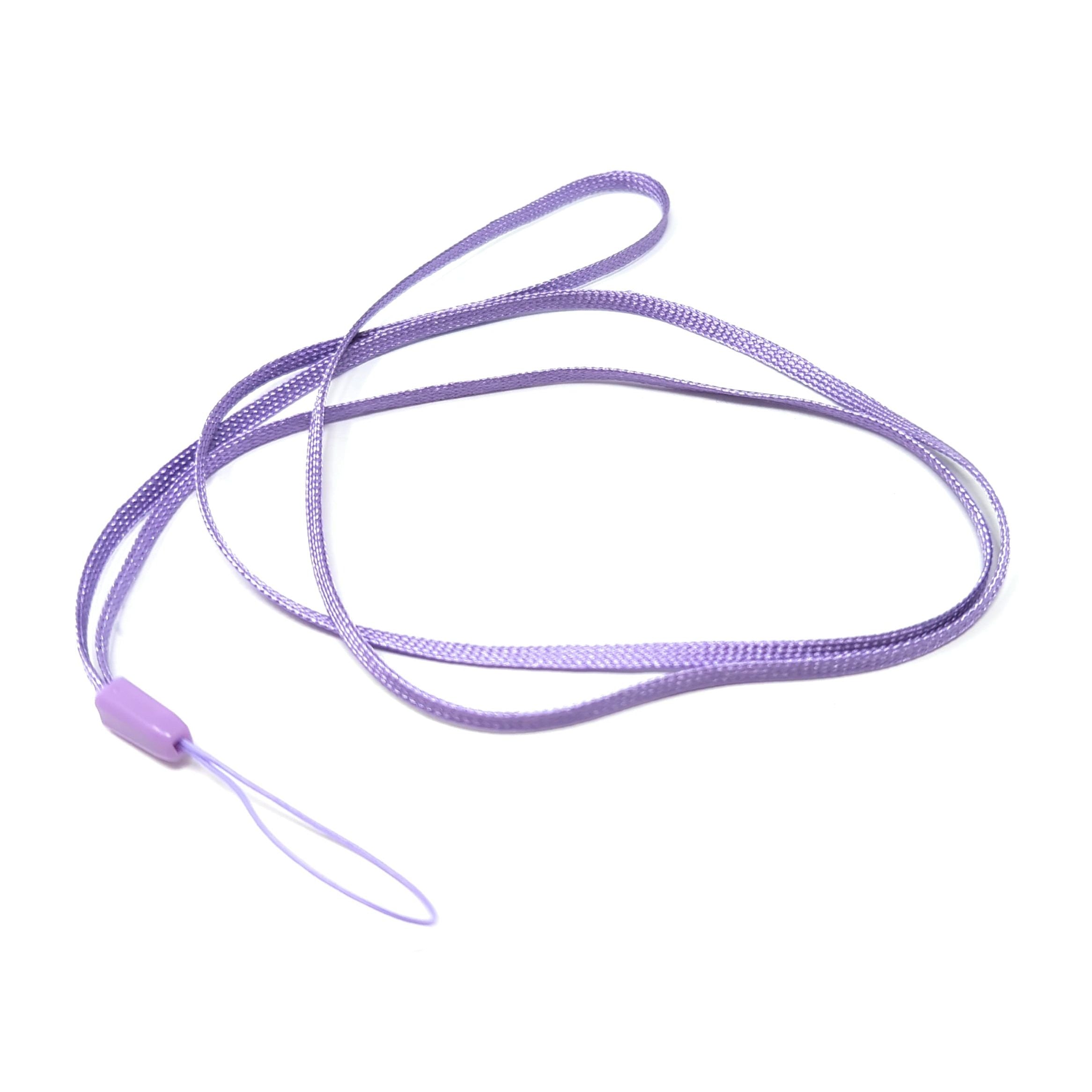 SYSTEM-S 5x Halsband Umhängeband Trageband mit Schlaufe in Lila für Smartphone MP3-Player