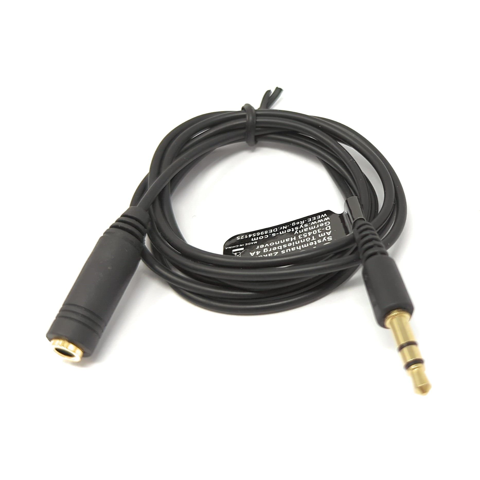Audio Kabel Schwarz 100 Zentimeter Stereo Aux Klinke 3,5 mm Stecker Zu Buchse Für PC
