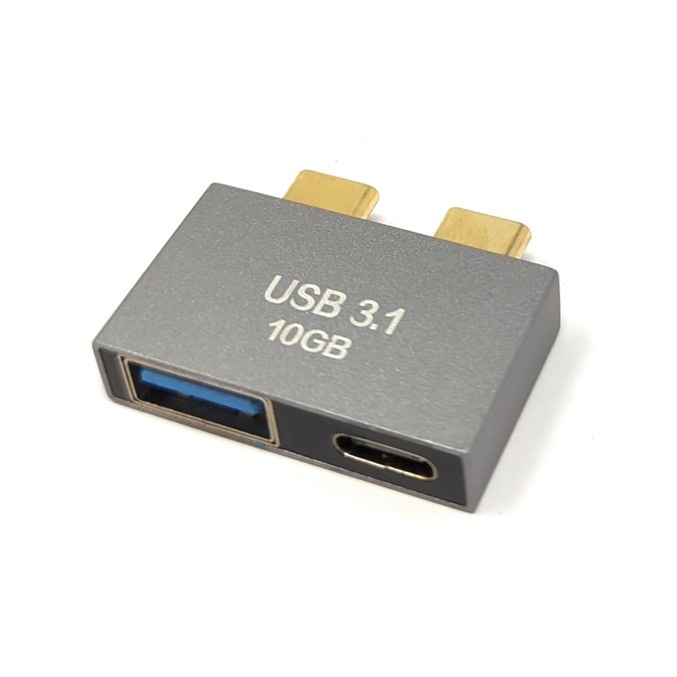 SYSTEM-S USB 3.1 Gen 2 Doppel Adapter - 2x USB-C Stecker Zu USB-A 3.0 Buchse OTG, 100W Schnellladung