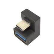 SYSTEM-S USB 3.1 Adapter Typ C Stecker zu 3.0 Typ A Buchse U Turn 180° Winkel Kabel