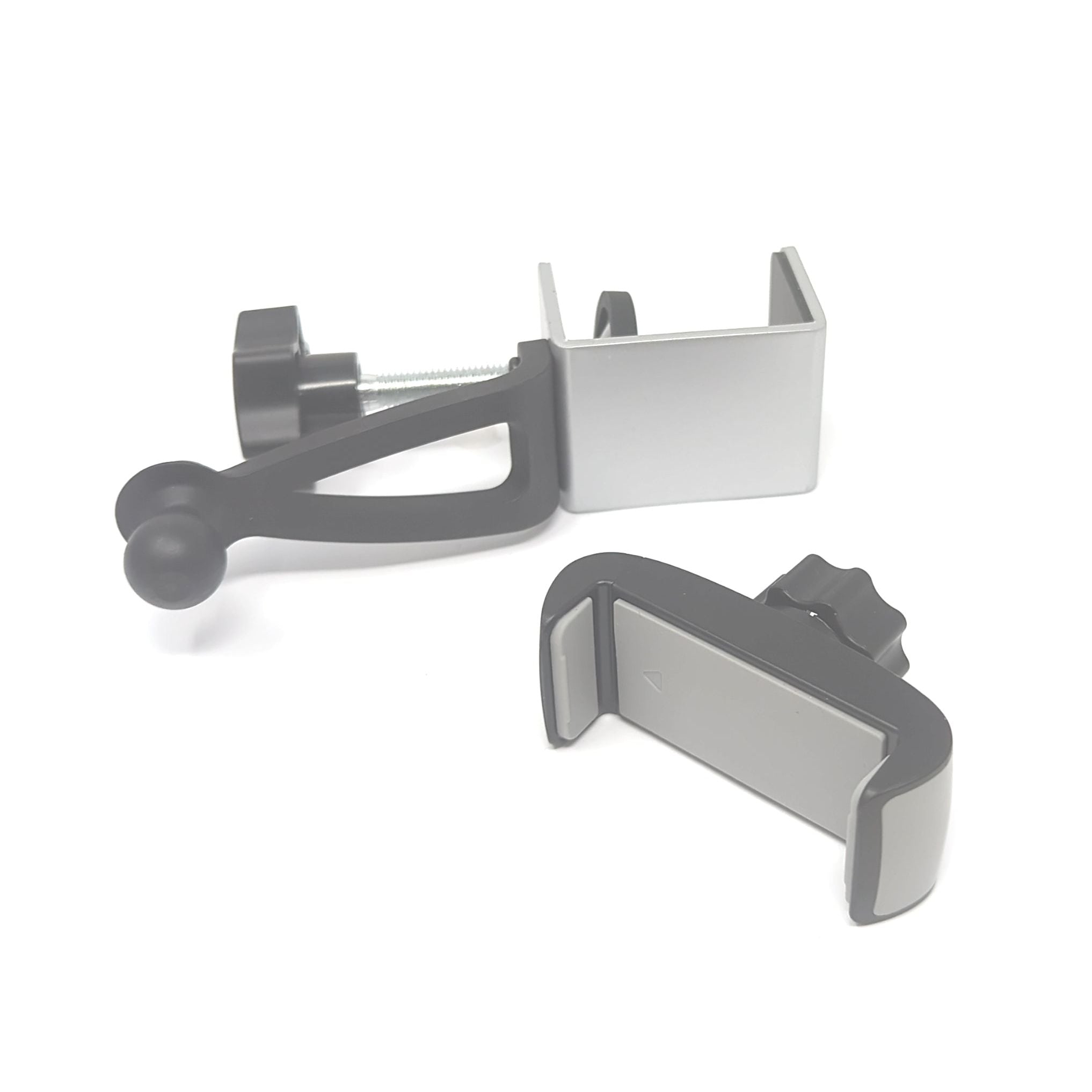 SYSTEM-S Smartphone Halterung Halter für Regale und Tische in Schwarz