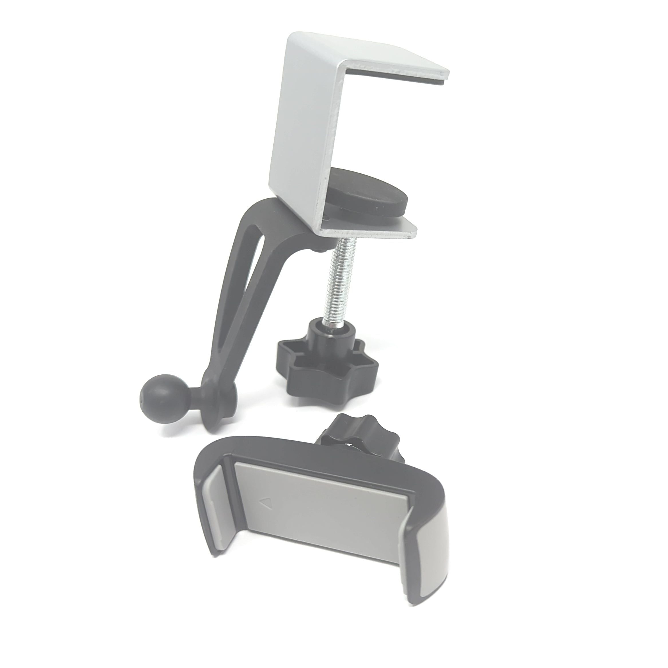 SYSTEM-S Smartphone Halterung Halter für Regale und Tische in Schwarz