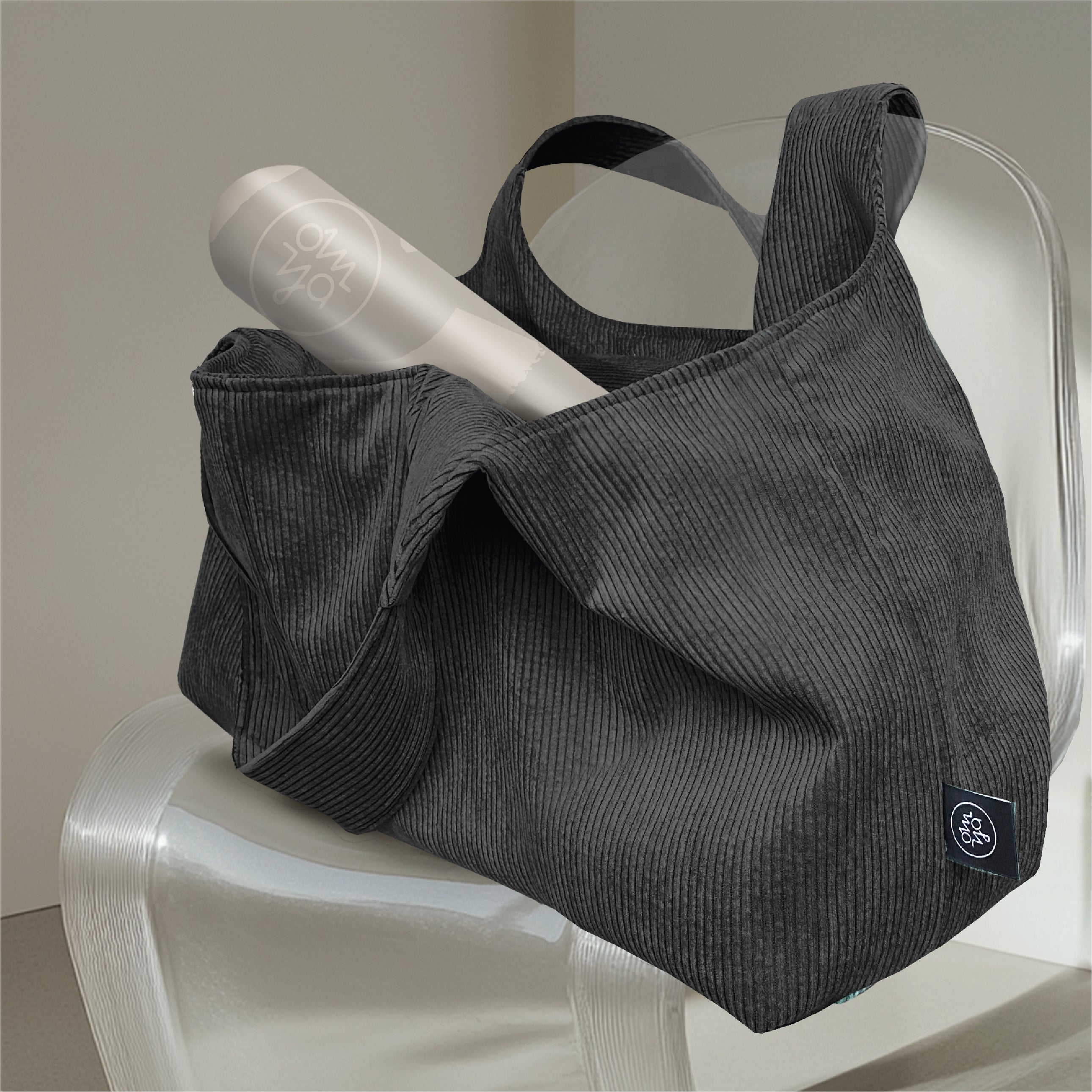 Yoga Big Bag Granit Cord Yogatasche Für Matte Bolster Decke Blöcke Und Handtuch Mit Breiten Tragegriffen