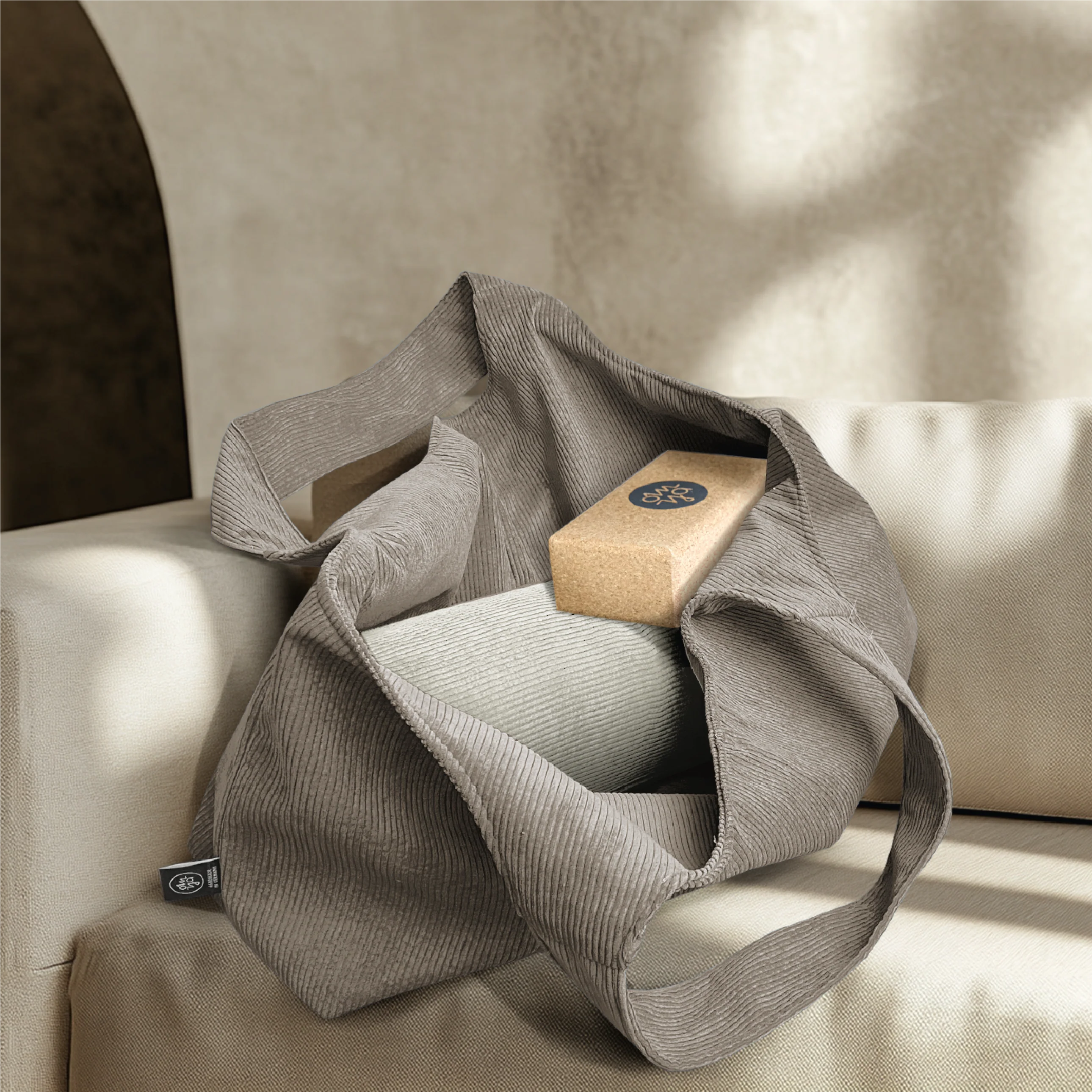 Yoga Big Bag Dune Cord Große Transporttasche Für Yogamatte Bolster Decke Blöcke Und Handtuch