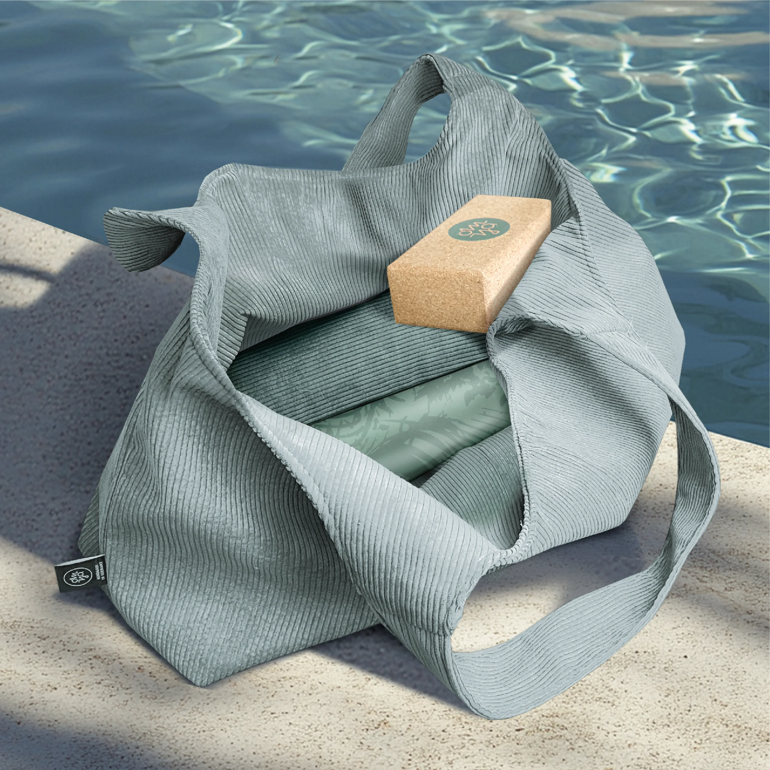 Yoga Big Bag Aqua Cord Große Transporttasche Für Yogamatte Bolster Decke Blöcke Und Handtuch