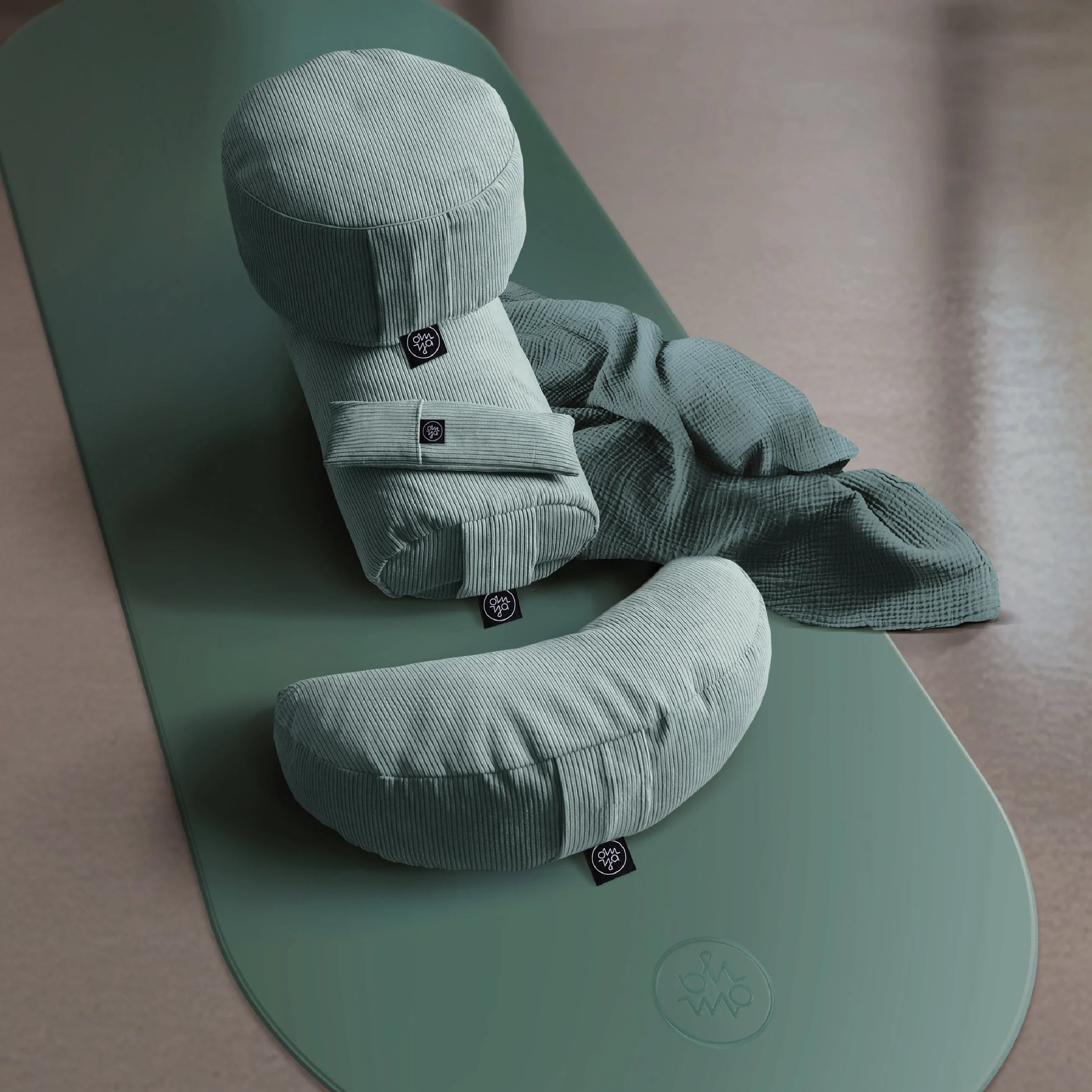 Design Yoga Bolster Aqua Cord Langes Kissen Zur Unterstützung In Der Yoga Praxis