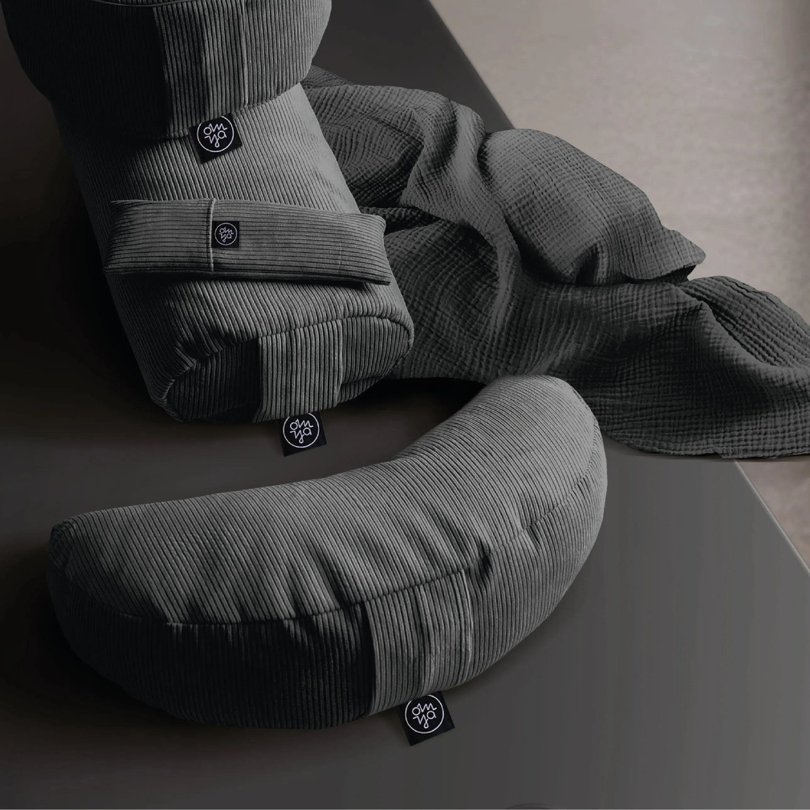 Shavasana Decke Granit Musselin Von OM YA Design Für Entspannende Yoga Praxis Ruhe Wärme