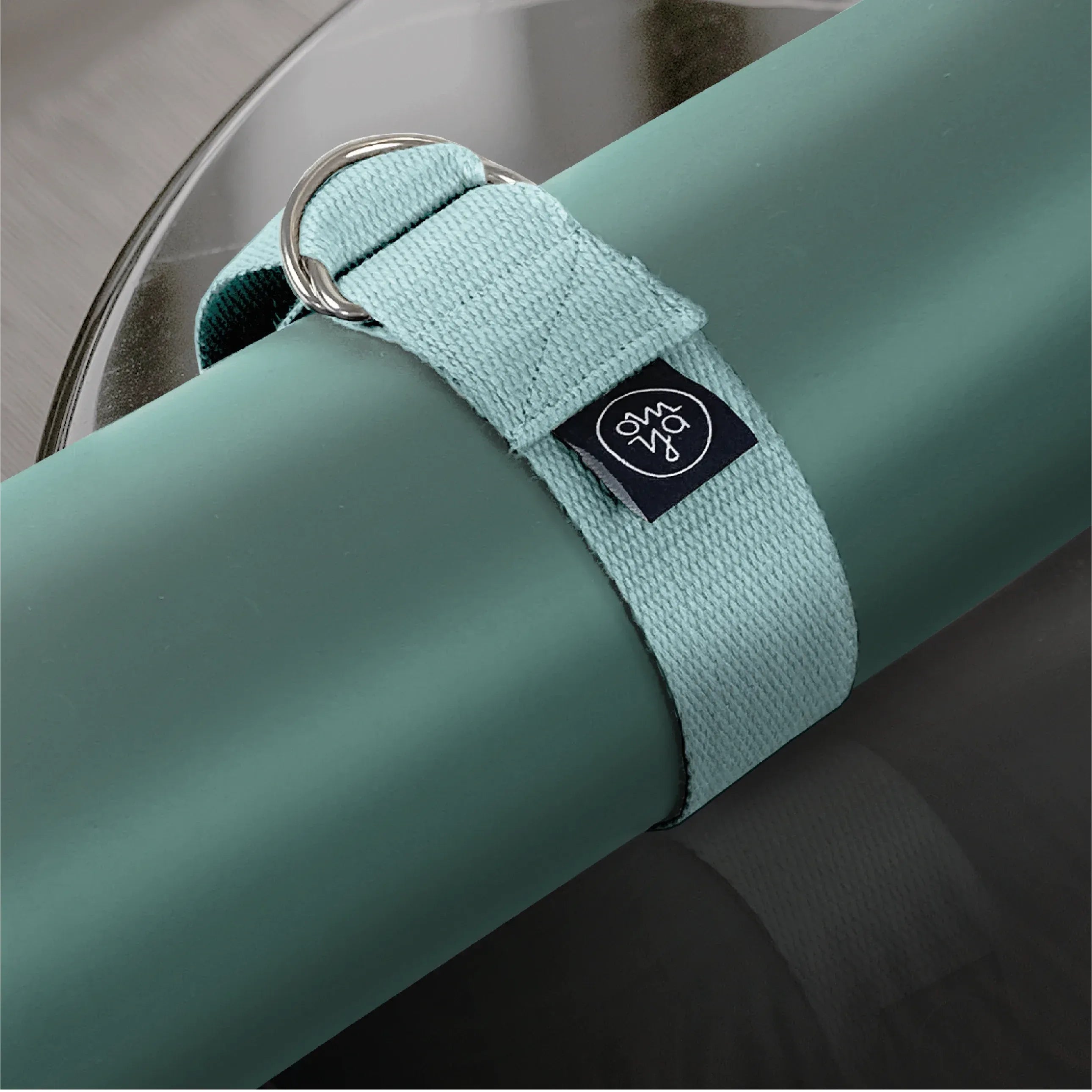 OM YA Design Yogamatten Gurt Aqua Fixiert Die Aufgerollte Matte Für Einfachen Transport Und Praktische Aufbewahrung