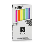 Bunte Glasstrohhalme 6x 20cm Gerade NEON Regenbogen