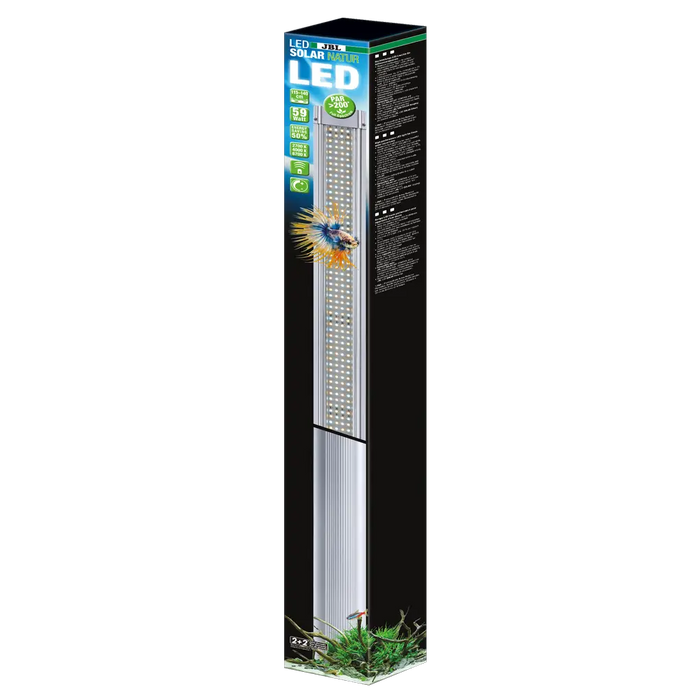 JBL LED SOLAR NATUR 59 W, 1149/1200mm – Verpackung der Aquarium-Beleuchtung mit hoher Lichtausbeute.