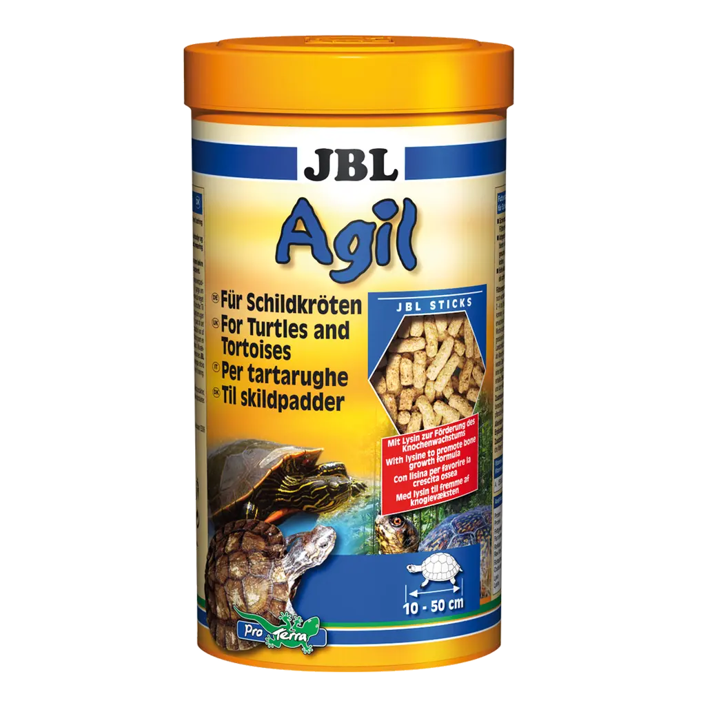 JBL Agil 1 l – Hauptfuttersticks für Wasser- und Sumpfschildkröten von 10-50 cm, hohe Akzeptanz, Proteine aus Fisch und Garnelen.