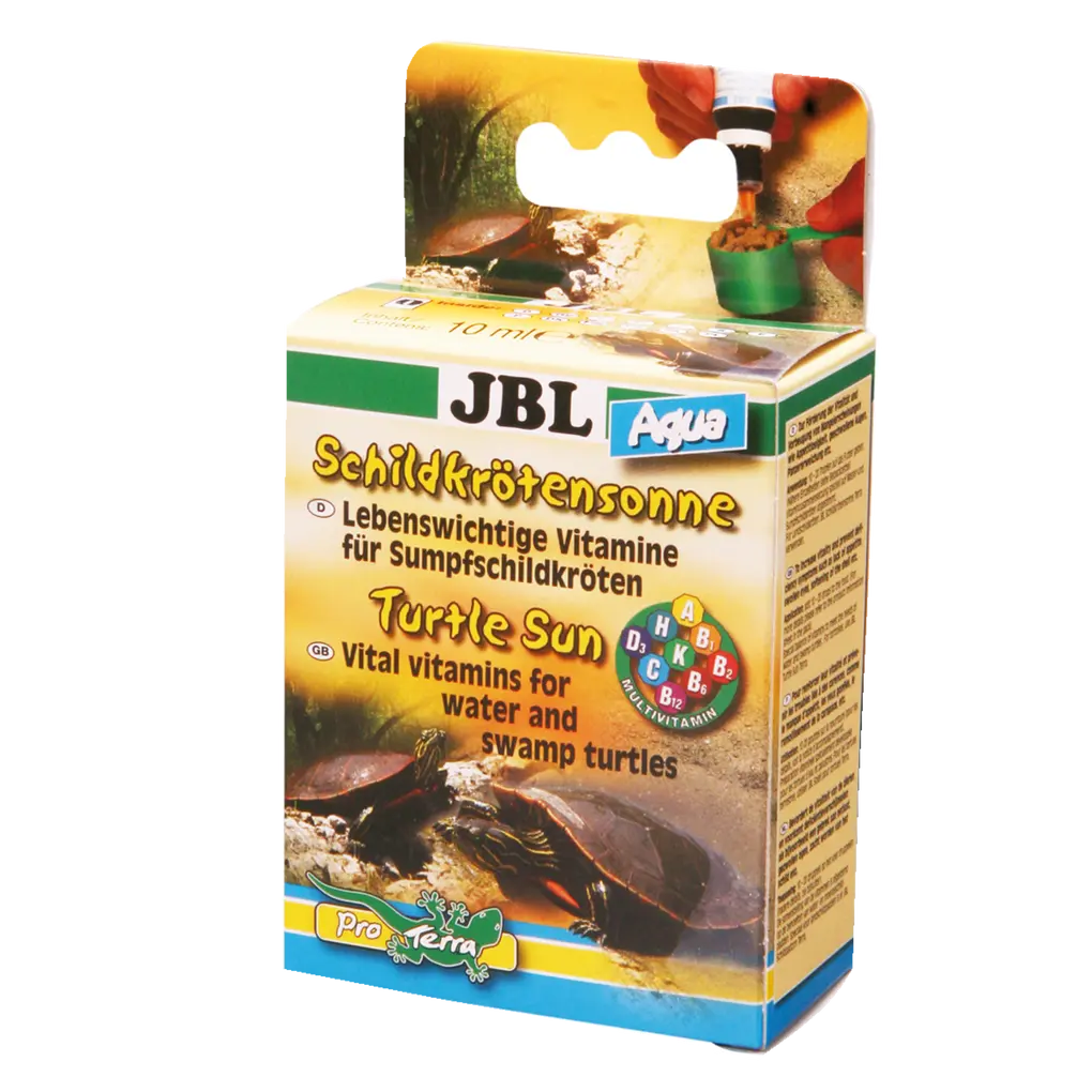 JBL Schildkrötensonne Aqua 10 ml – Ergänzungsfutter mit lebenswichtigen Vitaminen für Schildkröten.