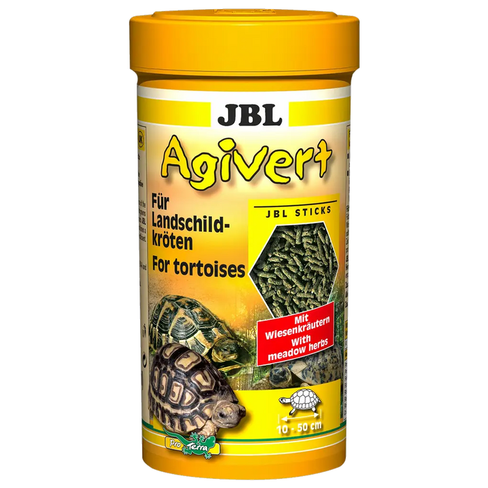 JBL Agivert 250 ml, Futtersticks für Landschildkröten mit Wiesenkräutern und hohem Fasergehalt.