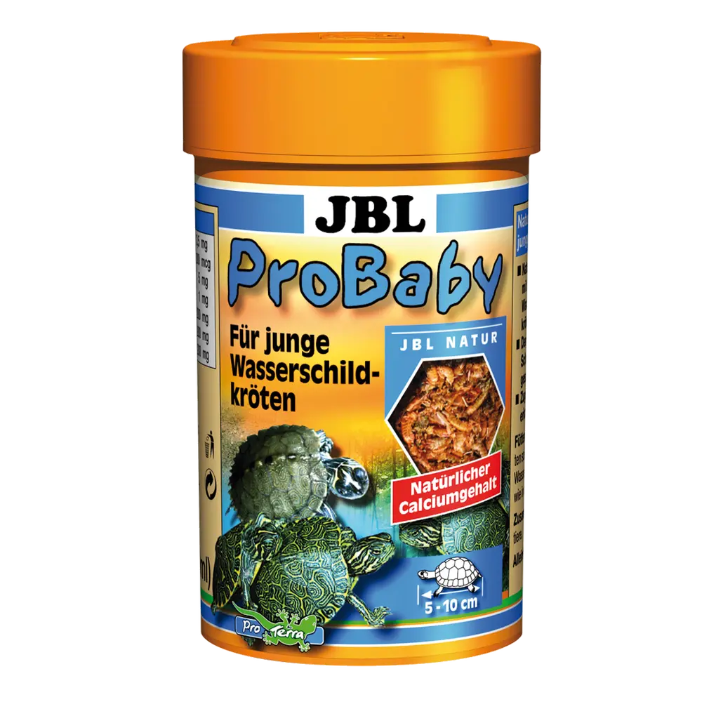 JBL ProBaby - Schildkrötenfutter 100 ml für junge Wasserschildkröten in einem praktischen Behälter.