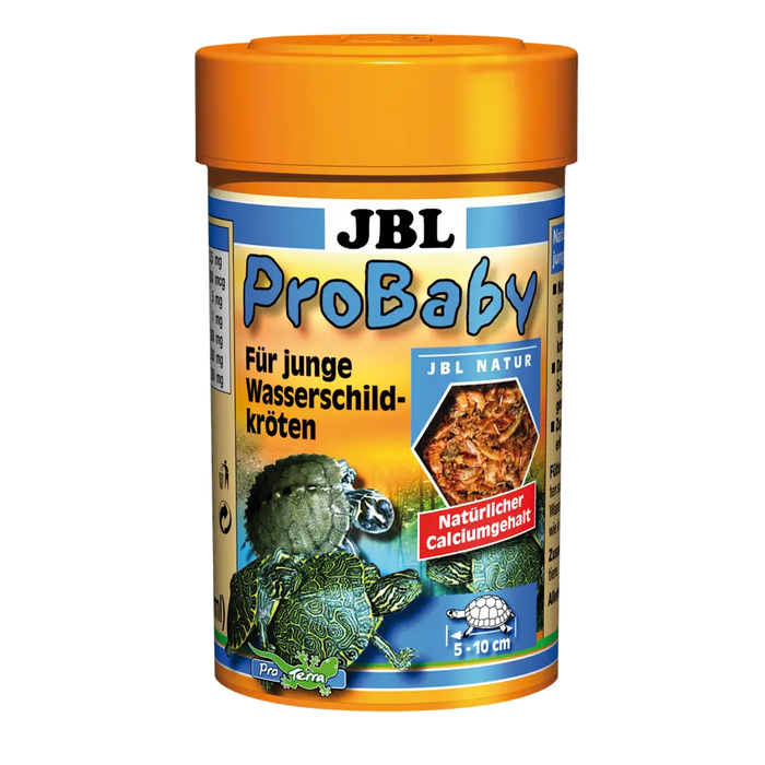 JBL ProBaby - Schildkrötenfutter 100 ml für junge Wasserschildkröten in einem praktischen Behälter.