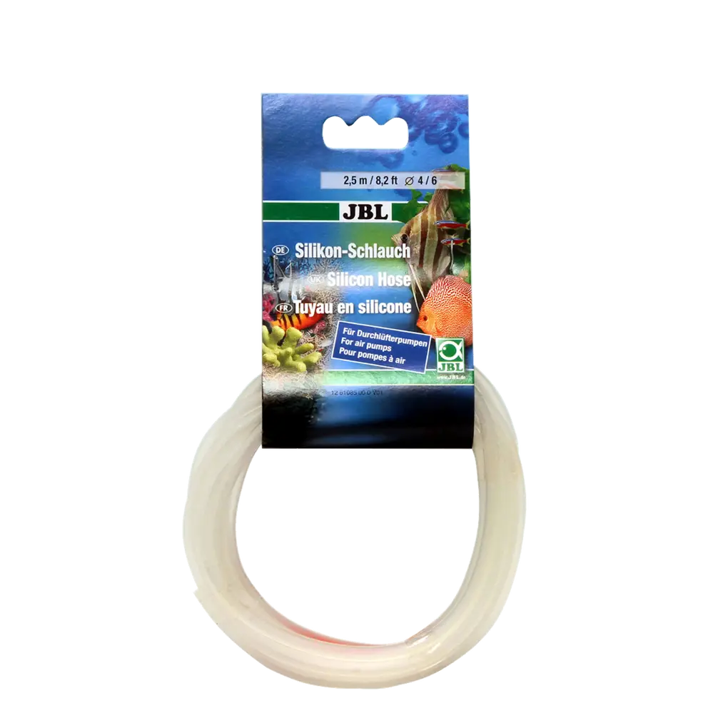 JBL Silikonschlauch 4/6mm, 2,5 m – Flexibler Silikonschlauch für Luftpumpen, Original JBL Aquarium-Zubehör.