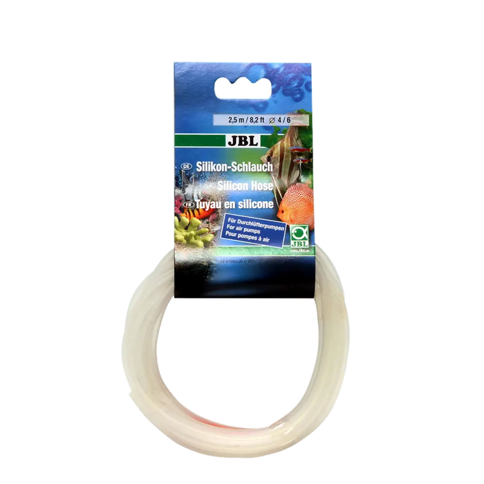 JBL Silikonschlauch 4/6mm, 2,5 m – Flexibler Silikonschlauch für Luftpumpen, Original JBL Aquarium-Zubehör.