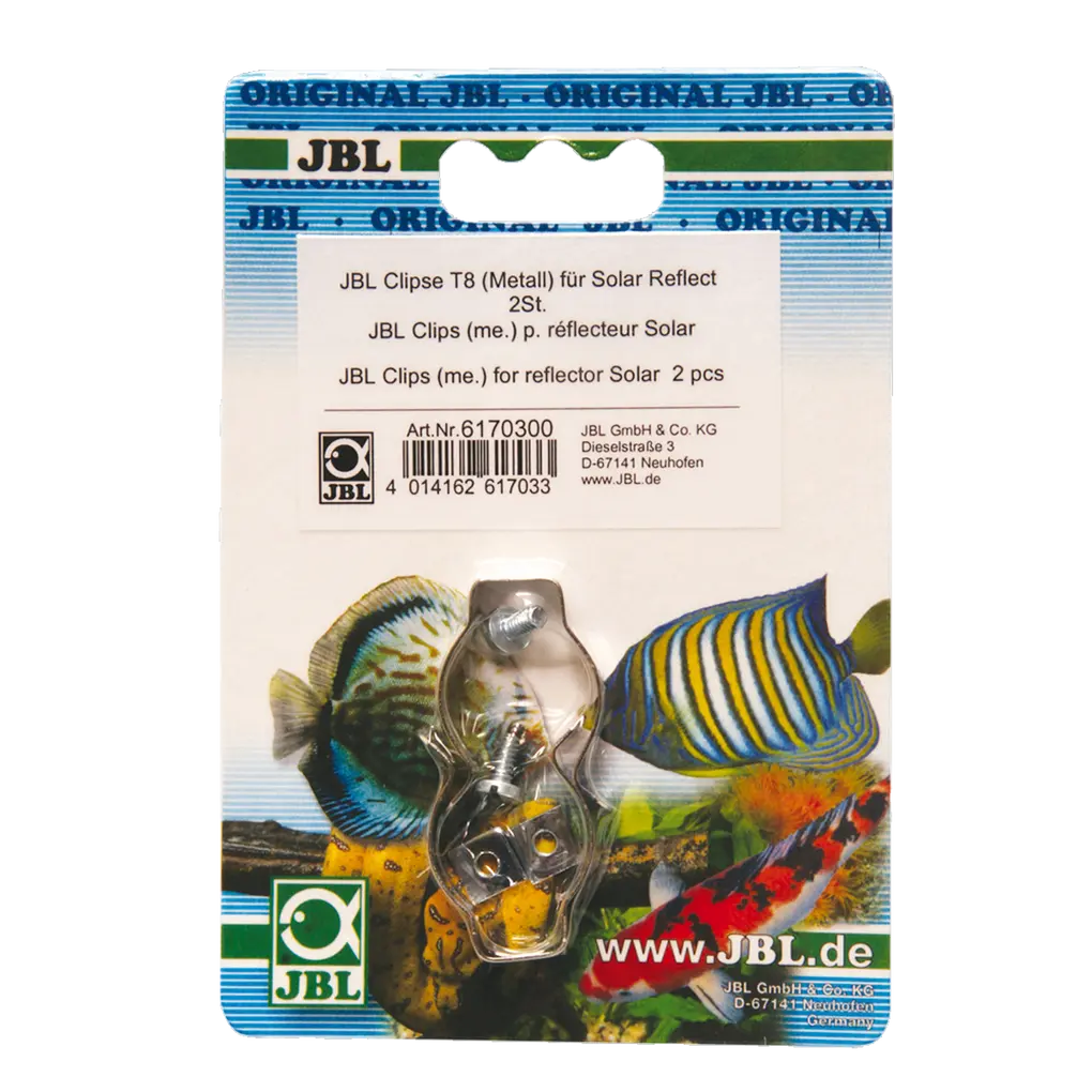 JBL SOLAR REFLECT Clip Set Metall T8 - Original Metallhalterungen für Aquariumbeleuchtung