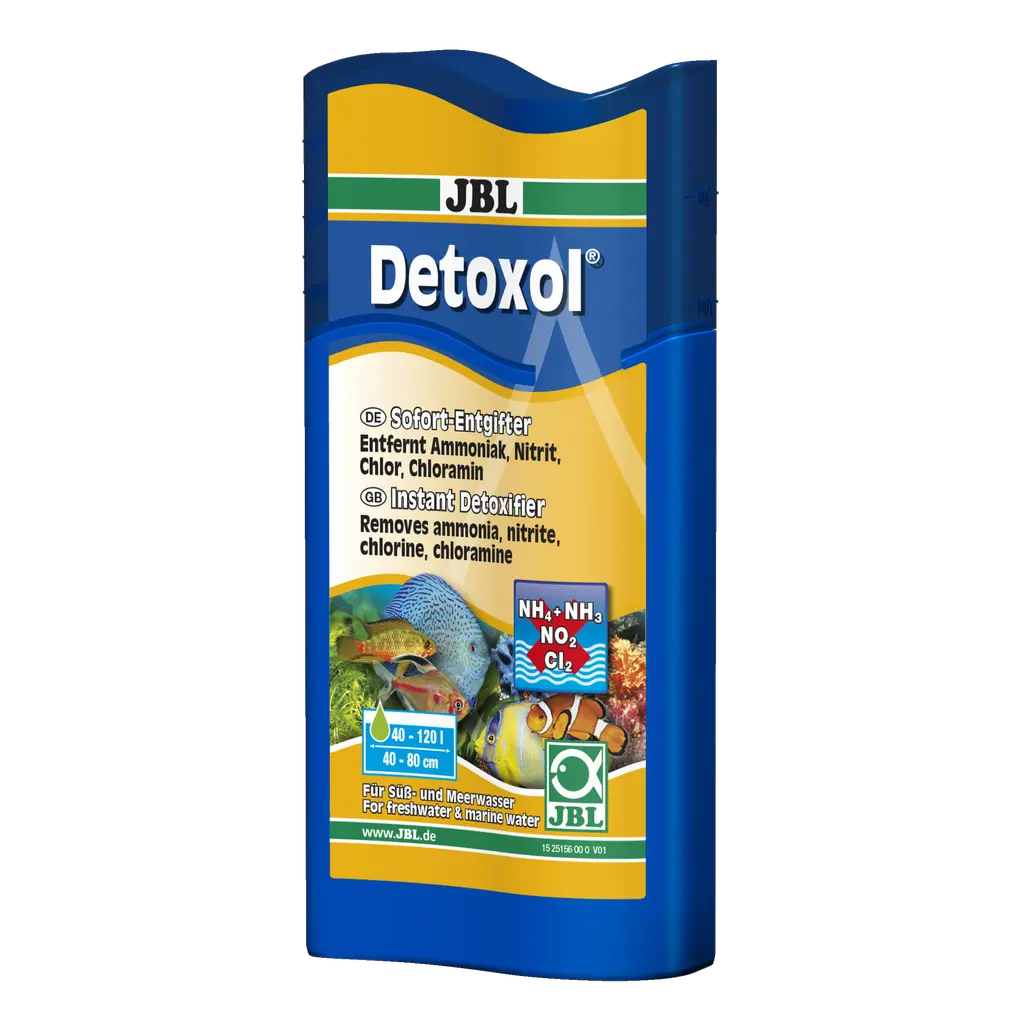 JBL Detoxol 100 ml – Instant detoxifier for freshwater and saltwater, removes ammonia, nitrite, chlorine, chloramine.