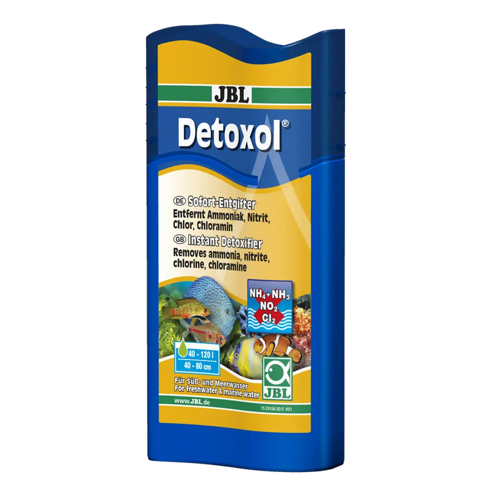 JBL Detoxol 100 ml – Instant detoxifier for freshwater and saltwater, removes ammonia, nitrite, chlorine, chloramine.