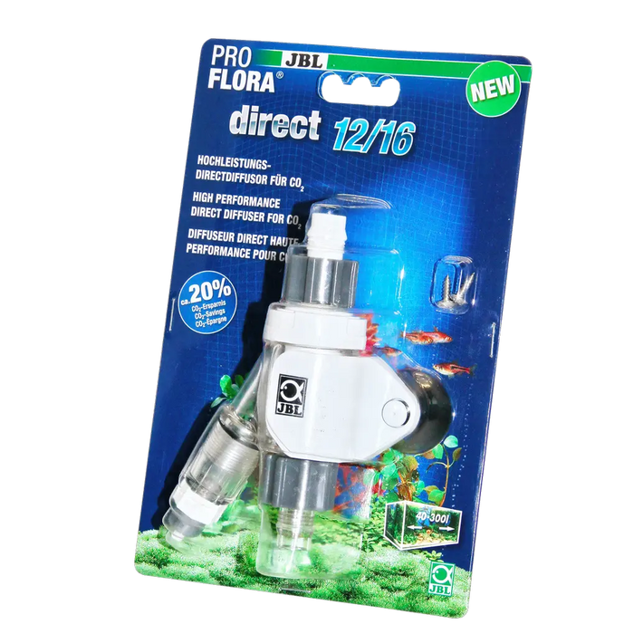 JBL PROFLORA Direct 12/16 CO2-Diffusor für Außenfilter in Verpackung, effiziente Pflanzendüngung.