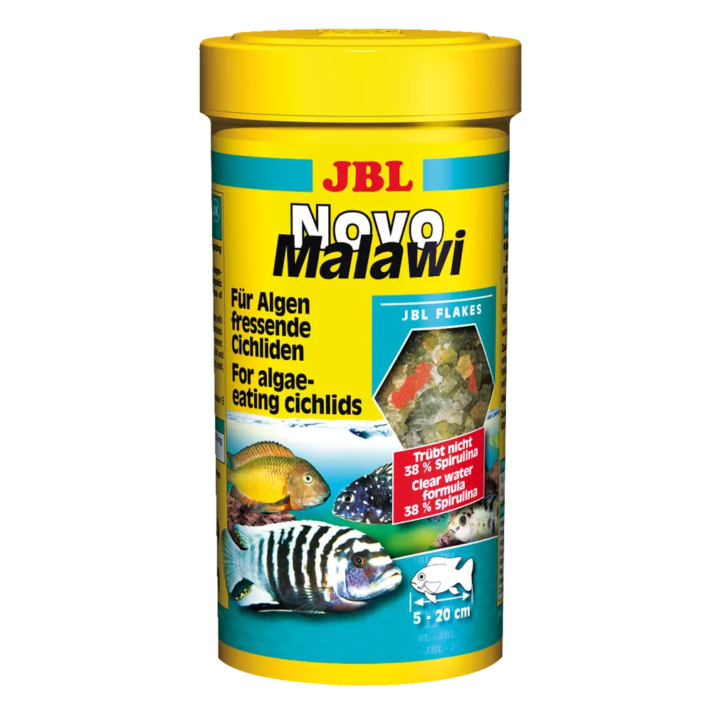 JBL NovoMalawi 250 ml – Fischfutter für algenfressende Cichliden aus Malawi und Tanganjika.