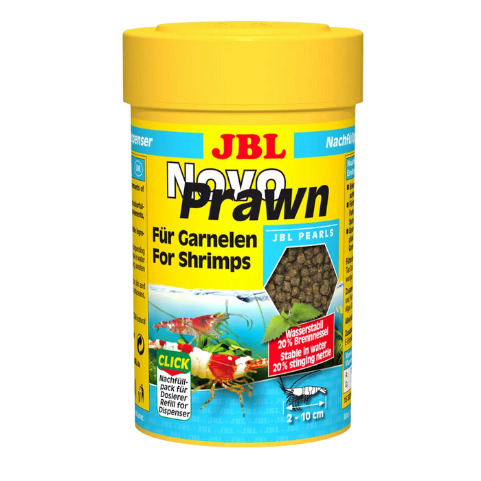 JBL NovoPrawn 100 ml REFILL - Premium fish food for shrimps, ideal for growth and color enhancement.