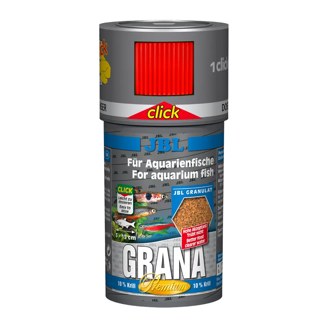 JBL Grana 100 ml CLICK – Fischfutter für kleine Süßwasserfische, hochwertiges Granulat, ideal für Aquarien.