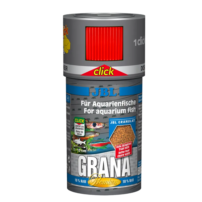 JBL Grana 100 ml CLICK – Fischfutter für kleine Süßwasserfische, hochwertiges Granulat, ideal für Aquarien.