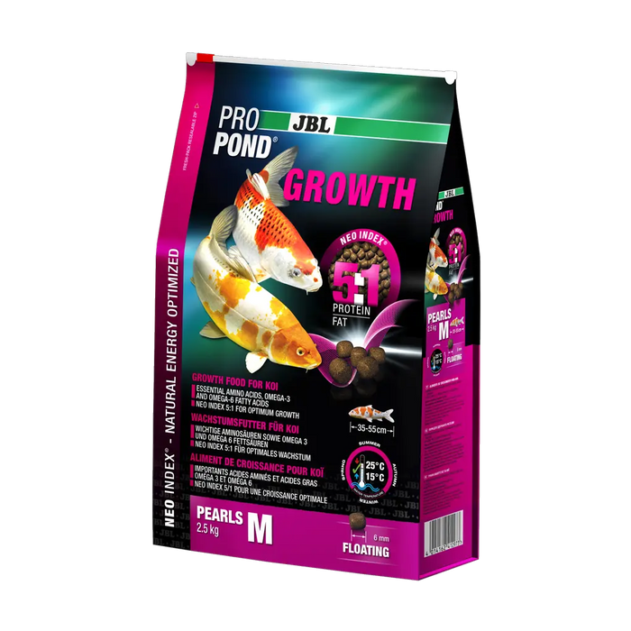JBL PROPOND GROWTH M 2,5 kg - Hochwertiges Futter für Kois mit optimalem Protein-Fettverhältnis und natürlichen Inhaltsstoffen.