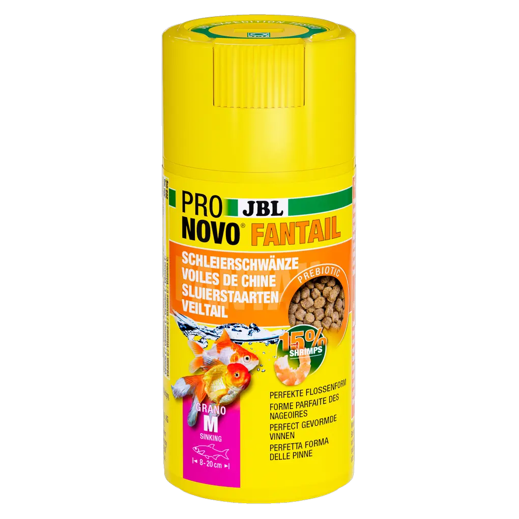JBL PRONOVO FANTAIL GRANO M 100ml CLICK - Prebiotisches, sankendes Futter für Goldfische.