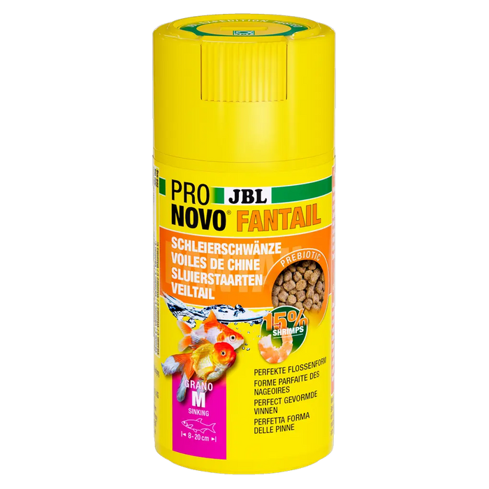 JBL PRONOVO FANTAIL GRANO M 100ml CLICK - Prebiotisches, sankendes Futter für Goldfische.