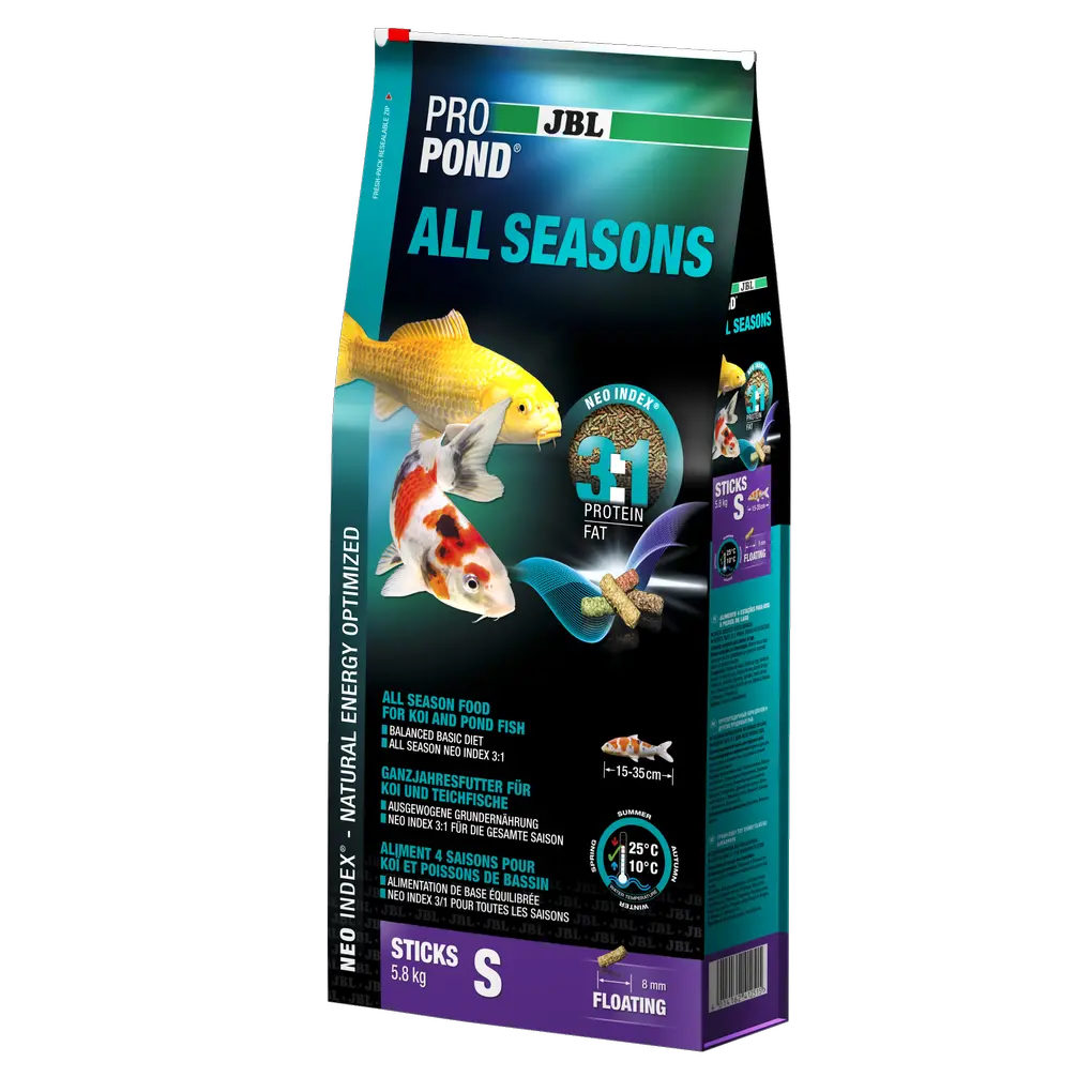 JBL PROPOND ALL SEASONS S 5,8 kg – hochwertiges Teichfutter für gesunde Fische und optimales Wachstum.
