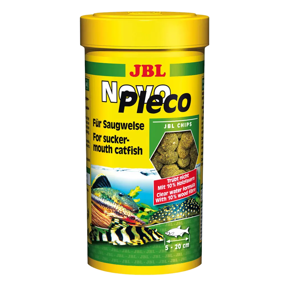 JBL NovoPleco 250 ml - Fischfutter für Saugwelse, nährstoffreiche Chips für optimales Wachstum.